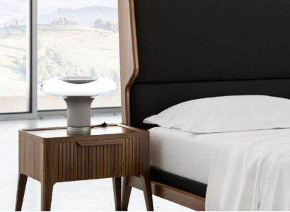 Bedroom -Bedside table with storage space in modern style wooden furniture luxury